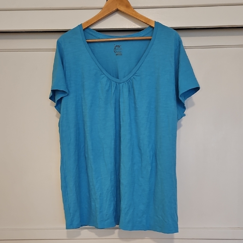 Aqua Blue 100% Cotton Short Sleeve Tee